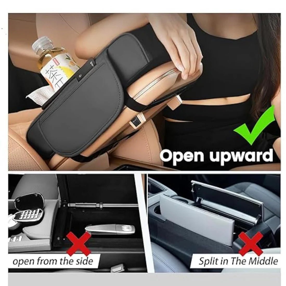 Car Seat Organizer with Cup Holder – Center Console Storage