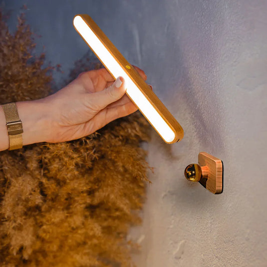 Magnetic LED Wooden Wall Light - 360° Rotatable & Dimmable Touch Control Multi-Purpose LED Lights