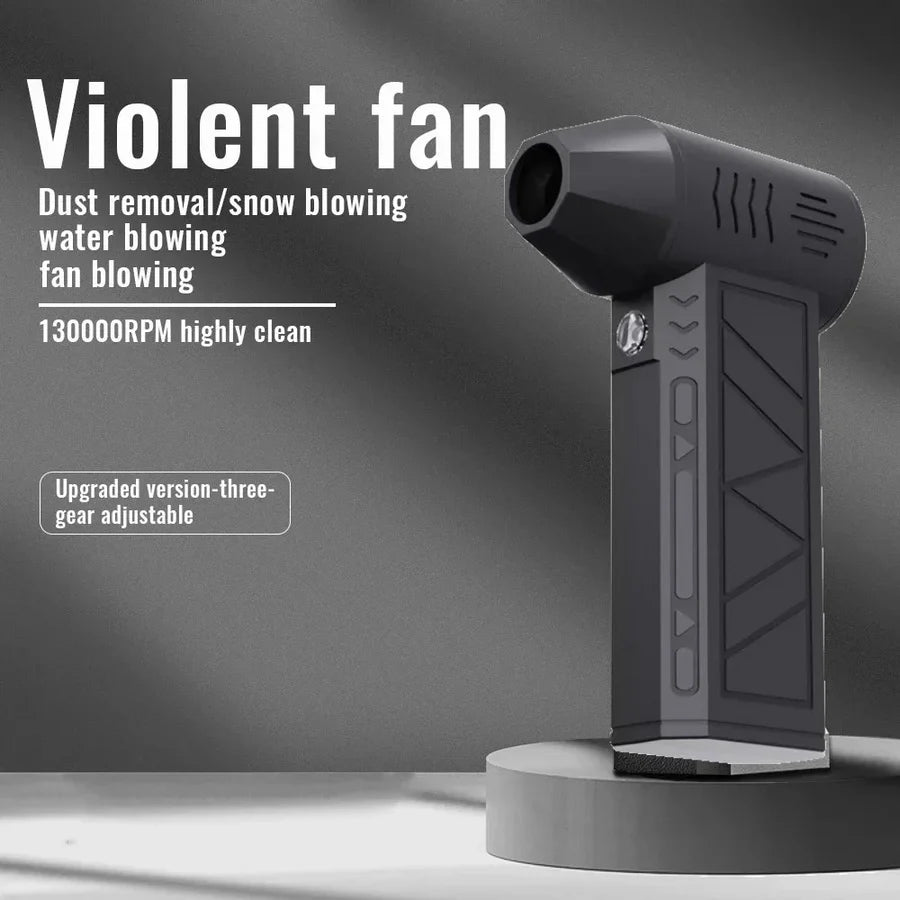 🌪️ 130,000 RPM Turbo Jet Fan – Handheld Air Blower & Vacuum ⚡🔋with LED Power Display