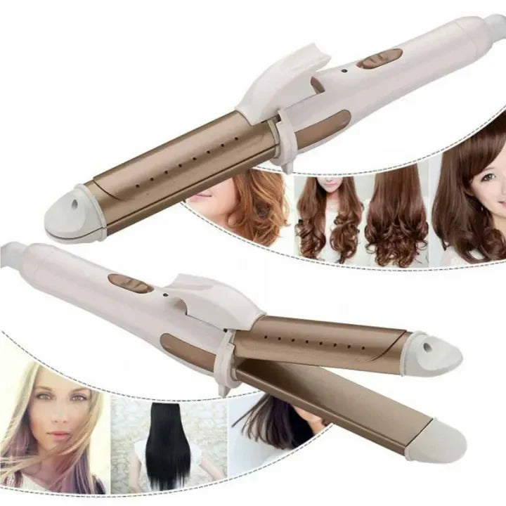 2 in 1 Hair Straightening and Curling Iron