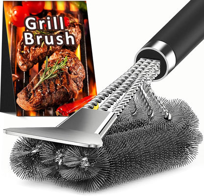 18” BBQ Grill Brush with Scraper – Heavy-Duty Cleaner