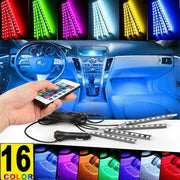 Car Rgb 4 Pcs Waterproof Led Light Strip Remote Or Bluetooth Control
