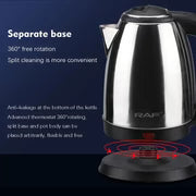 Raf Electric Kettle Water Warmer 2L Stainless Steel R7816