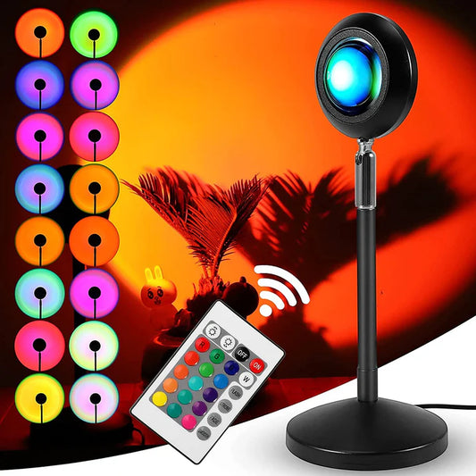Rgb Sunset Lamp With Remote Control