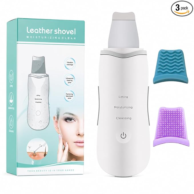 Ultrasonic Skin Scrubber – 3-in-1 Deep Pore Cleansing & Lifting Device ✨💆‍♀️