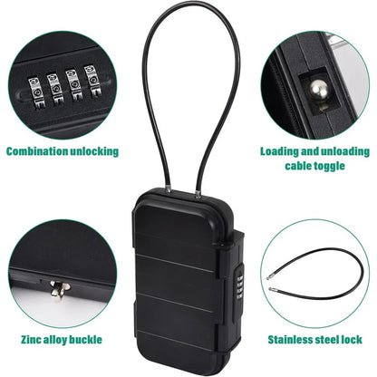 Portable Safe Box with Code, Waterproof & Anti-Theft for Beach with Wire Rope -AS