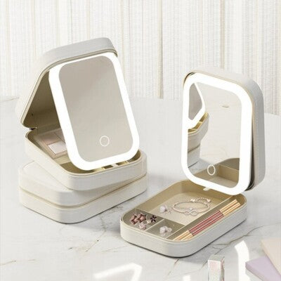 LED Makeup Case with Mirror – Portable Organizer
