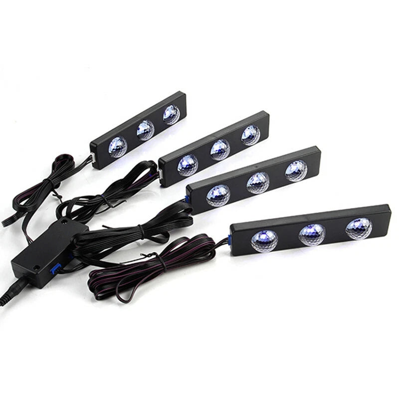 4 Pcs Crystal LED Strip Lights Bulbs With 7 Color Control RGB
