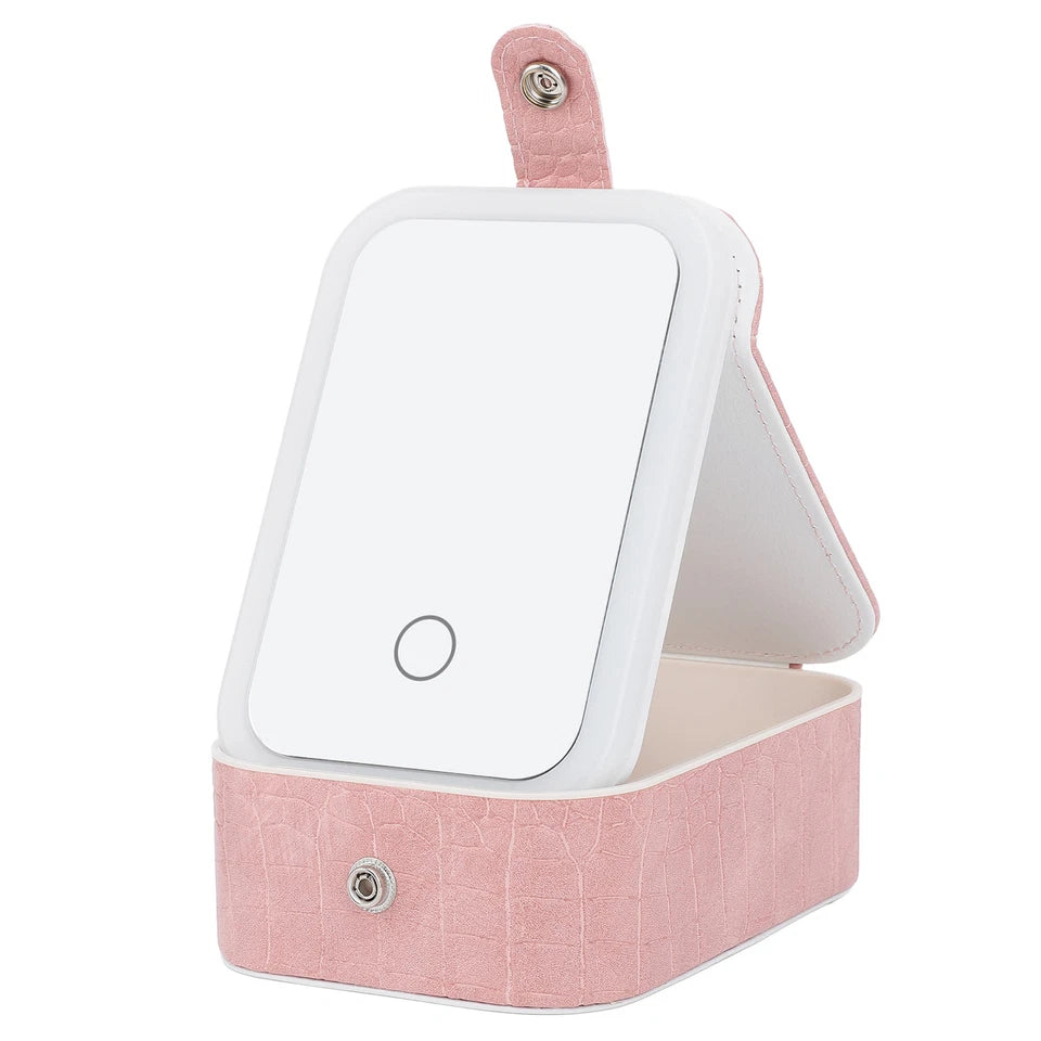 LED Makeup Case with Mirror – Portable Organizer