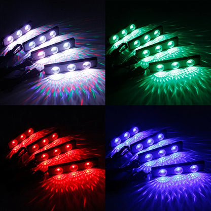 4 Pcs Crystal LED Strip Lights Bulbs With 7 Color Control RGB