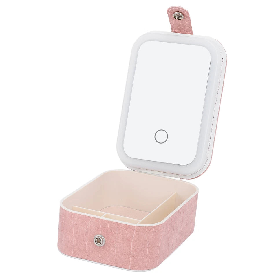 LED Makeup Case with Mirror – Portable Organizer