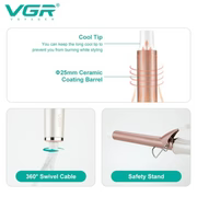 VGR Professional Hair Curling Iron Wand V578